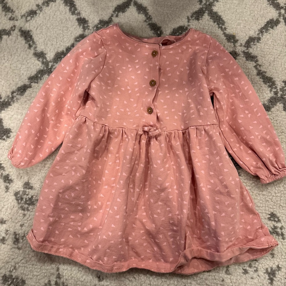 Next Direct Pink Triangle-Print Long Sleeve Casual Dress